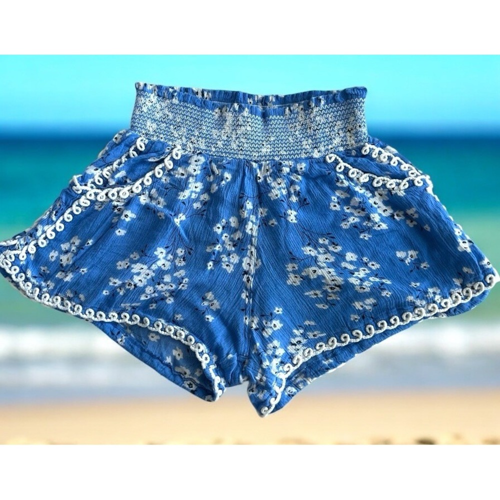 SUNDAY ST TROPEZ made in France Blue Dress Shorts Girls Medium 7/8 Boutique $250